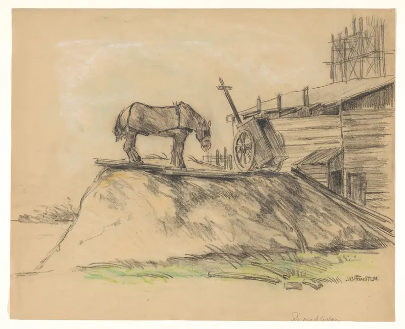 Paard op een bouwplaats bij de Cornelis Schuytstraat, Amsterdam Wall Art by Unknown - High-Resolution Digital Print