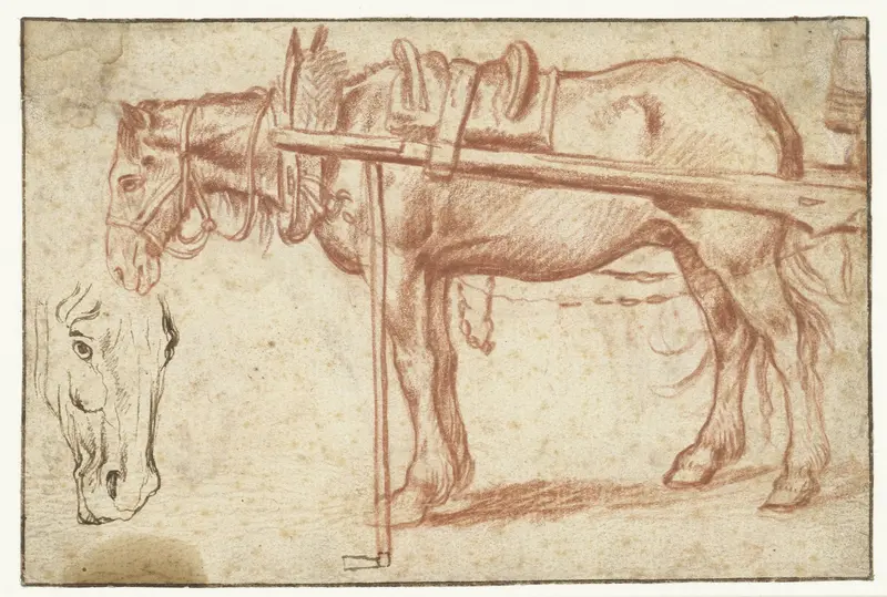 Paard voor een kar en een paardenhoofd Wall Art by Jan Brueghel (I) - High-Resolution Digital Print