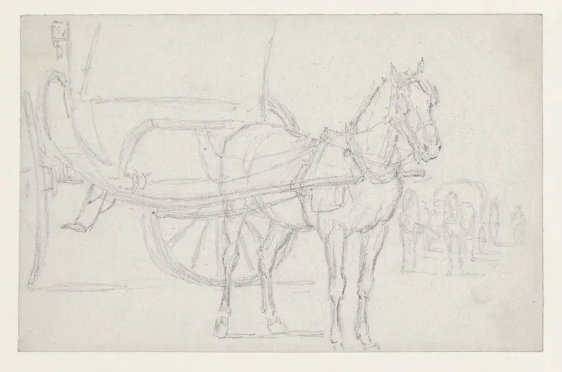 Paard voor een soort sjees Wall Art by Georges Michel - High-Resolution Digital Print