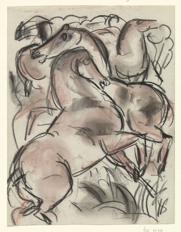 Paarden in de natuur Wall Art by Leo Gestel - High-Resolution Digital Print