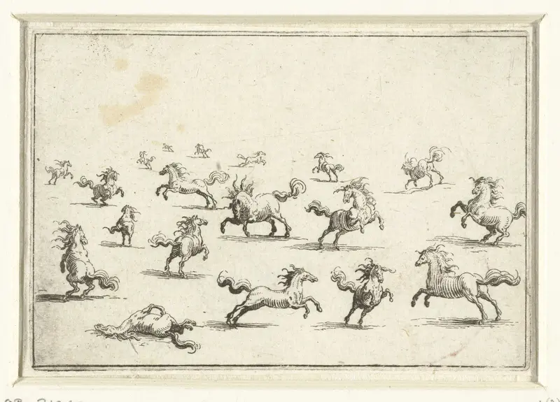 Paarden in diverse houdingen Wall Art by Jacques Callot - High-Resolution Digital Print