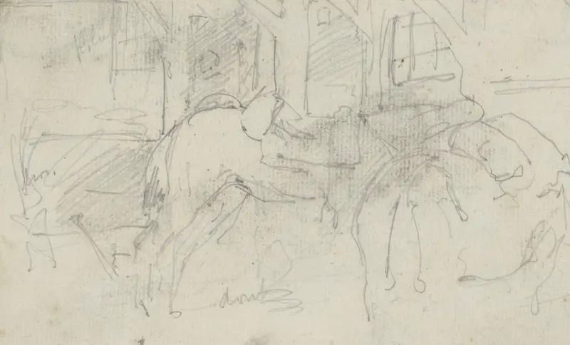 Paarden, mogelijk in een stal Wall Art by George Hendrik Breitner - High-Resolution Digital Print