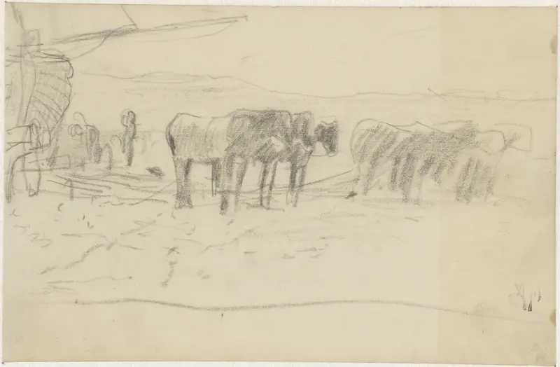 Paarden voor een schuit Wall Art by Anton Mauve - High-Resolution Digital Print