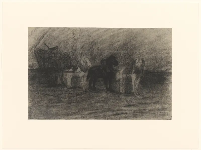 Paarden voor een wagen Wall Art by Maurits van der Valk - High-Resolution Digital Print