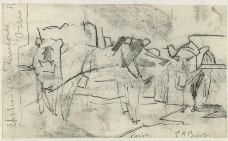 Paarden voor karren, Parijs Wall Art by George Hendrik Breitner - High-Resolution Digital Print