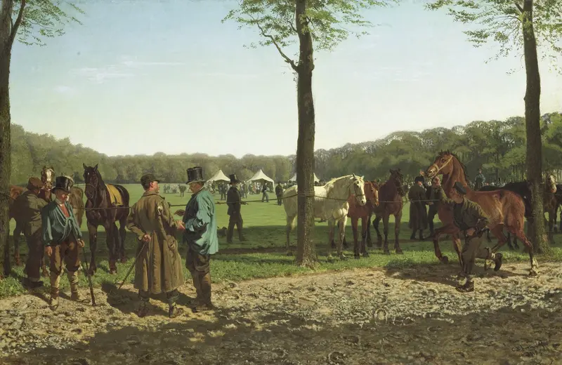 Paardenmarkt op de Maliebaan te Den Haag Wall Art by Cornelis Albertus Johannes Schermer - High-Resolution Digital Print