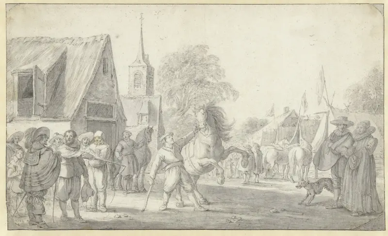 Paardenmarkt Wall Art by Esaias van de Velde - High-Resolution Digital Print