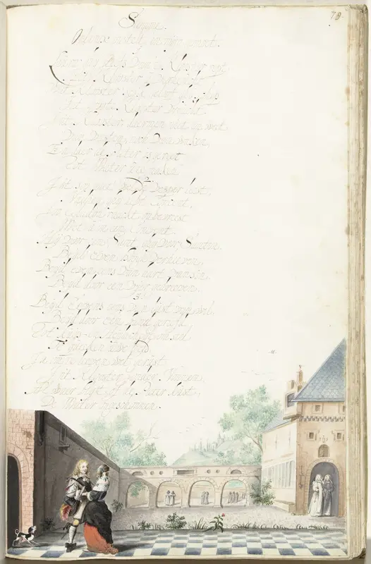 Paartje bij de ingang van een klooster Wall Art by Gesina ter Borch - High-Resolution Digital Print