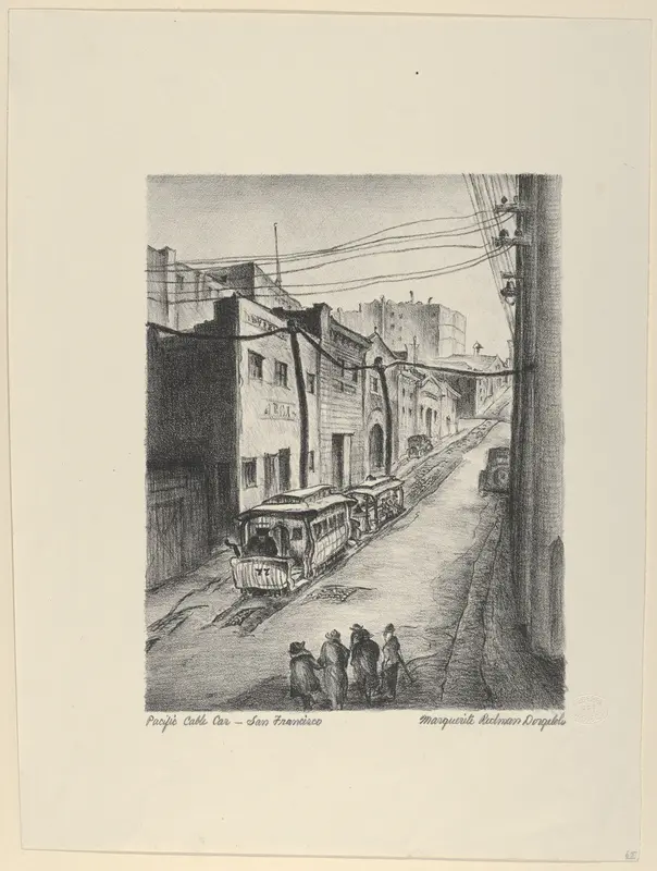 Pacific Cable Car, San Francisco Wall Art by Marguerite Redman Dorgeloh - High-Resolution Digital Print