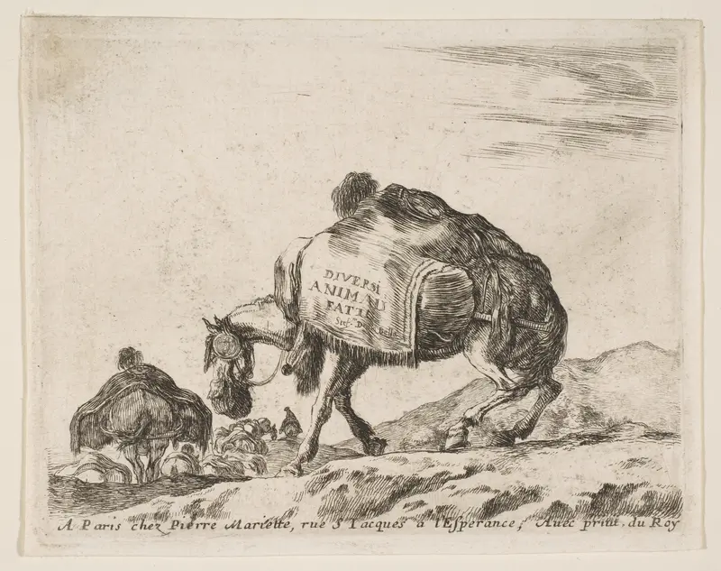 Pack Horse, frontispiece for "Diversi Animali" Wall Art by Stefano della Bella - High-Resolution Digital Print