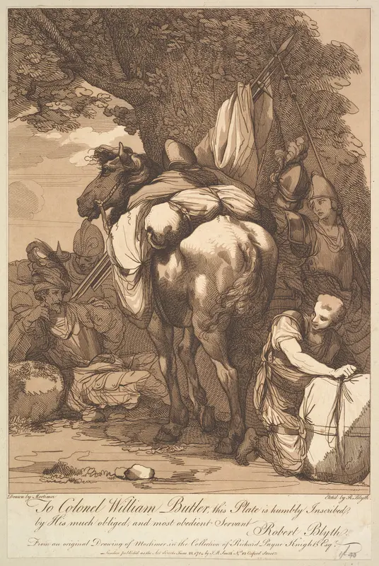 Packhorse with Soldiers Wall Art by Robert Blyth - High-Resolution Digital Print