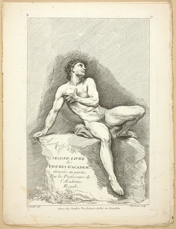 Page 37 (Title Page) and Page 40, from Seconde Livre de Figures d'Academies Gravées en Partie par les Professeurs de l’Académie Royale Wall Art by Jean-Baptiste Perronneau - High-Resolution Digital Print