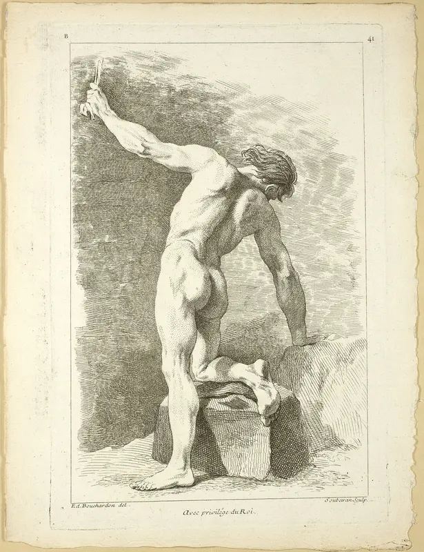 Page 41, from Seconde Livre de Figures d'Academies Gravées en Partie par les Professeurs de l’Académie Royale Wall Art by Pierre Soubeyran - High-Resolution Digital Print