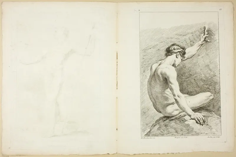 Page 42 and Page 43, from Seconde Livre de Figures d’Académies Gravées en Partie par les Professeurs de l’Académie Royale