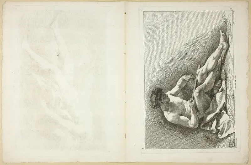 Page 46 and Page 47, from Seconde Livre de Figures d’Académies Gravées en Partie par les Professeurs de l’Académie Royale Wall Art by Jean-Baptiste Perronneau - High-Resolution Digital Print