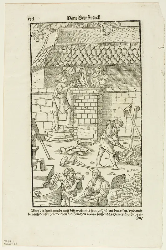 Page CCCL from Vom Bergwerck XII Bücher by Agricola, plate 43 from Woodcuts from Books of the XVI Century Wall Art by Hans Rudolf Manuel Deutsch - High-Resolution Digital Print