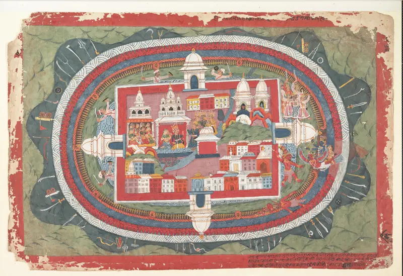 Page from a Dispersed Bhagavata Purana Manuscript (Life of Krishna) Wall Art by Unknown - High-Resolution Digital Print