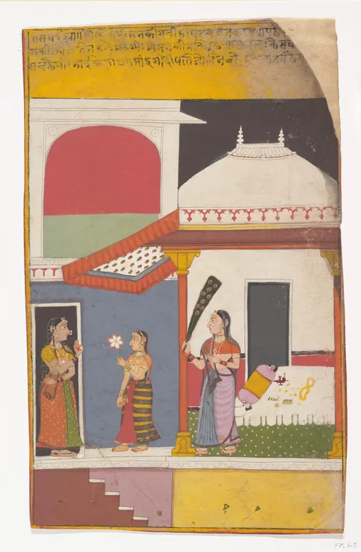 Page from a Dispersed Ragamala Series (Garland of Musical Modes) Wall Art by Unknown - High-Resolution Digital Print