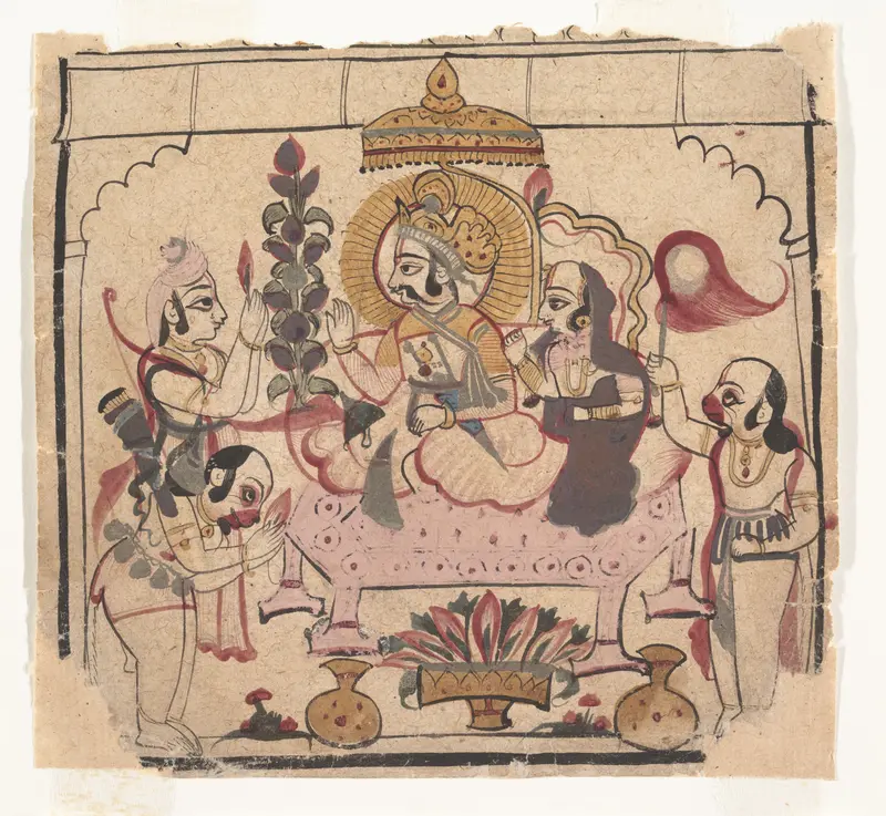 Page from a Dispersed Ramayana: (Story of Rama) Wall Art by Unknown - High-Resolution Digital Print