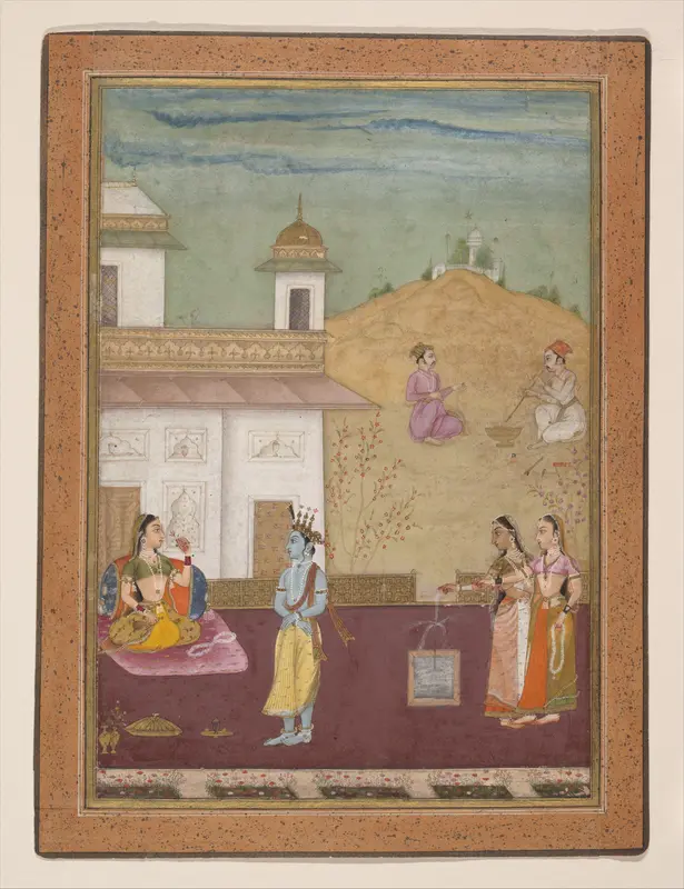Page from a Dispersed Rasikapriya (Lover's Breviary) Wall Art by Nuruddin - High-Resolution Digital Print