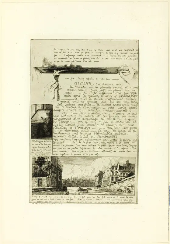 Page two, from Letter on the Elements of Etching Wall Art by Adolphe Martial Potémont - High-Resolution Digital Print