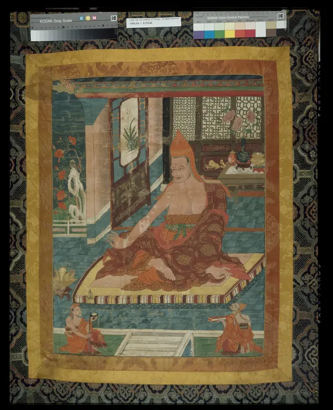 Painted Banner (Thangka) of Portrait of Sakya Pandita (1132 - 1251) Wall Art by Unknown - High-Resolution Digital Print