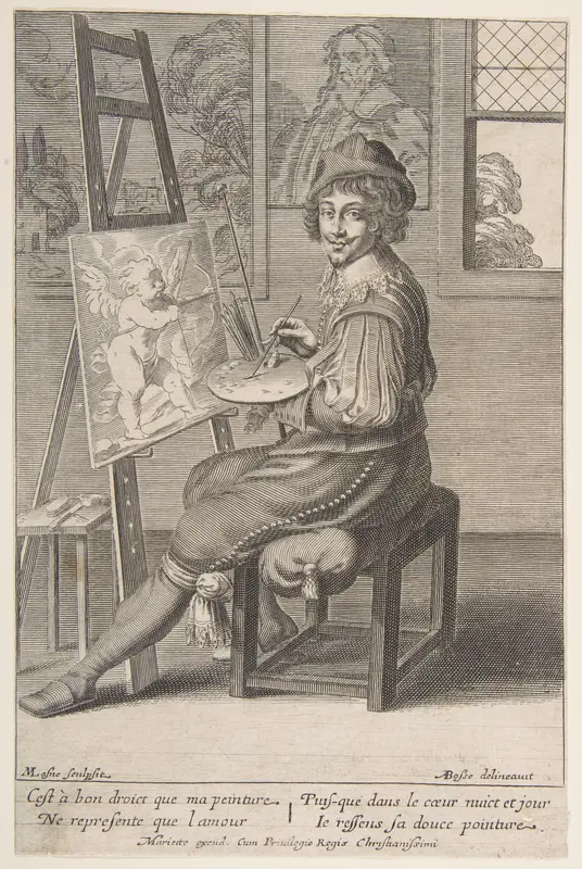 Painter at an Easel Wall Art by Michel Lasne - High-Resolution Digital Print