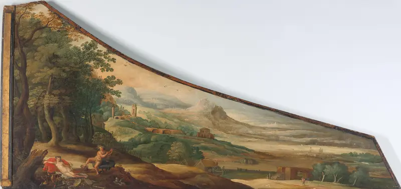 Painting on a harpsichord lid with Bacchus and Cybele Wall Art by Unknown - High-Resolution Digital Print