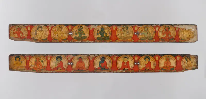 Pair of Manuscript Covers with Buddhist Deities Wall Art by Unknown - High-Resolution Digital Print