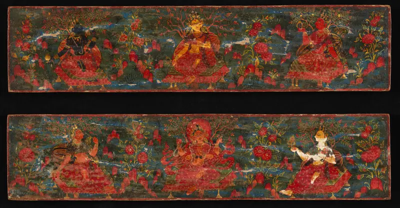 Pair of Manuscript Covers with Goddesses Set in a Foliate Landscape Wall Art by Unknown - High-Resolution Digital Print
