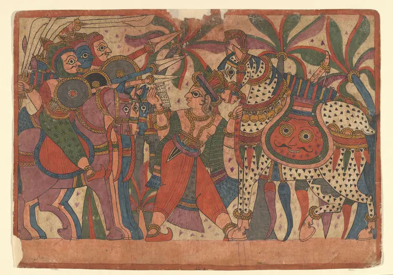 ‘Paithan’ (Chitrakathi) narrative painting Wall Art by anonymous - High-Resolution Digital Print