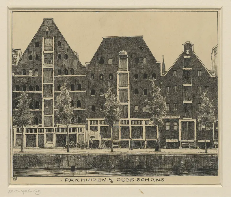 Pakhuizen aan de Oude Schans te Amsterdam Wall Art by Willem Wenckebach - High-Resolution Digital Print