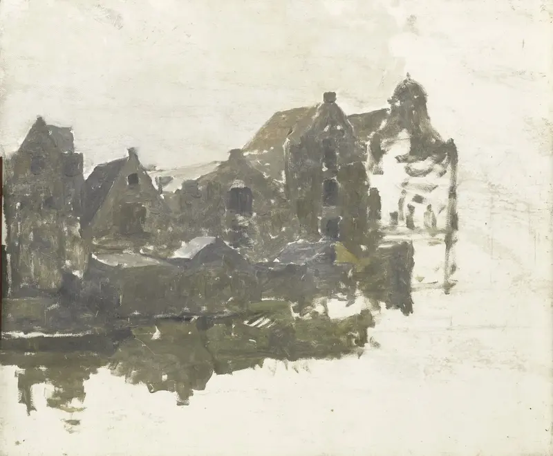 Pakhuizen aan de Teertuinen op het Prinseneiland te Amsterdam Wall Art by George Hendrik Breitner - High-Resolution Digital Print