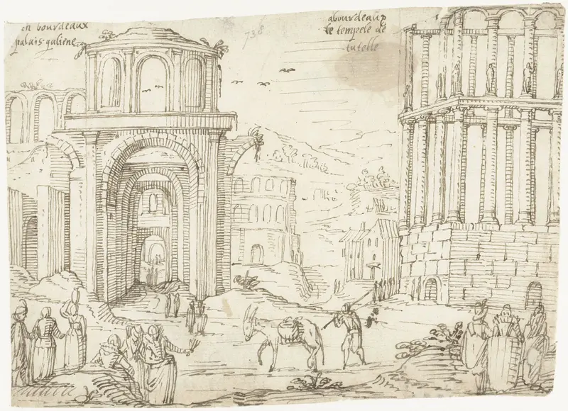 Palace of Galienus and the Temple of Tudela at Bordeaux Wall Art by Unknown - High-Resolution Digital Print