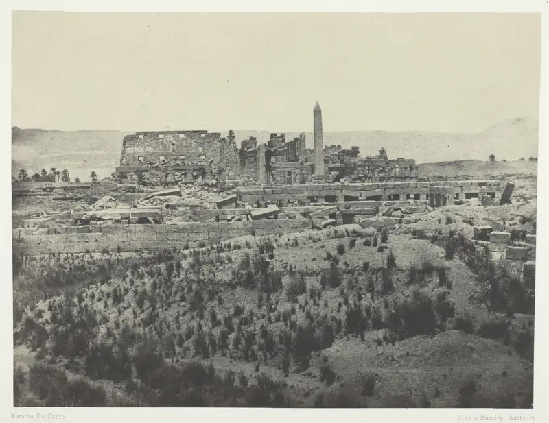 Palais de Karkak, Vue générale des Ruines, Prise a l'est; Thèbes, plate 31 from the album "Egypte, Nubie, Palestine et Syrie" (1852)