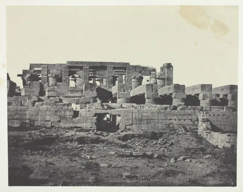 Palais de Karnak, Entrée Méridionale de la Salle Hypostyle; Thèbes, plate 33 from the album "Egypte, Nubie, Palestine et Syrie" (1852)