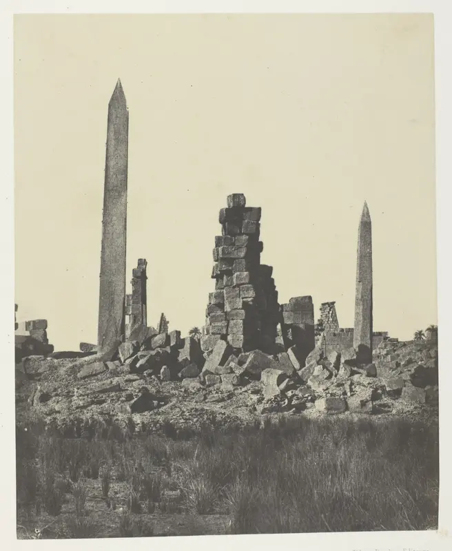 Palais de Karnak, Les Obélisques; Thèbes, plate 44 from the album "Egypte, Nubie, Palestine et Syrie" (1852)