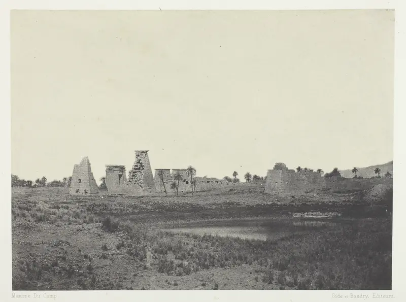 Palais de Karnak, Propylées du Sud; Thèbes, plate 30 from the album "Egypte, Nubie, Palestine et Syrie" (1852)