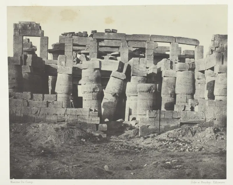 Palais de Karnak, Salle Hypostyle Prise au Nord; Thèbes, plate 35 from the album "Egypte, Nubie, Palestine et Syrie" (1852)