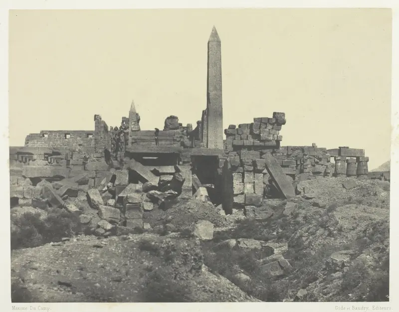 Palais de Karnak, Sanctuaire de Granit et Salle Hypostyle; Thèbes, plate 43 from the album "Egypte, Nubie, Palestine et Syrie" (1852)