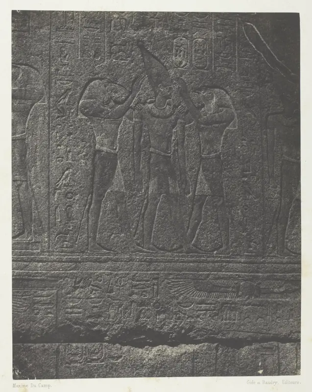 Palais de Karnak, Sculptures Extérieures du Sanctuaire de Granit; Thèbes, plate 42 from the album "Egypte, Nubie, Palestine et Syrie" (1852)