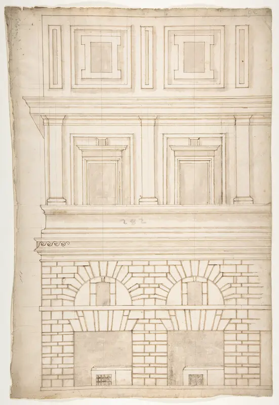 Palazzo Alberini-Cicciaporci, half elevation (recto) blank (verso)