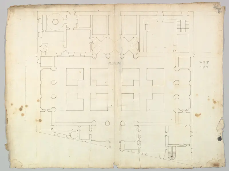 Palazzo Farnese, plan, garden extension (recto) blank (verso)
