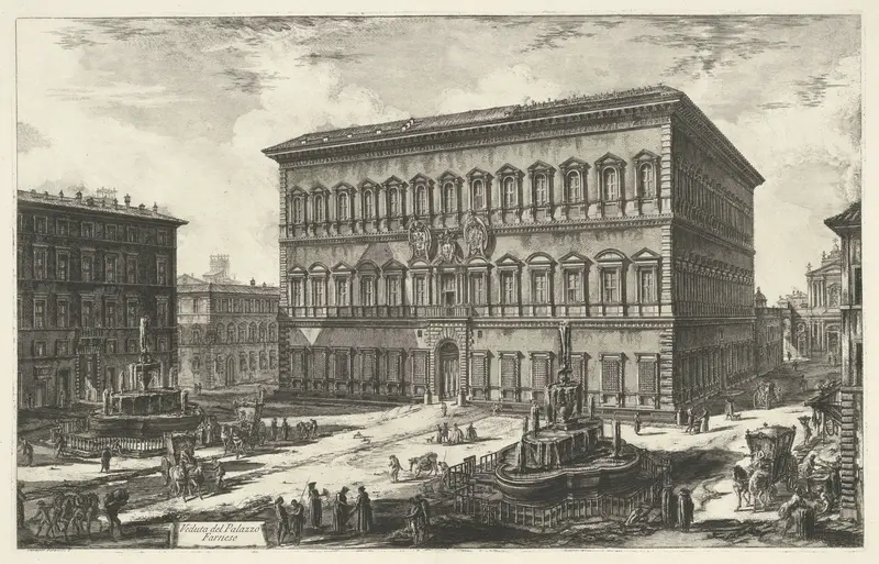 Palazzo Farnese te Rome Wall Art by Unknown - High-Resolution Digital Print
