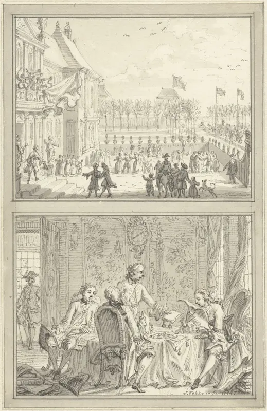 Paleis Honselaarsdijk wisselt van eigenaar / Verkoop van de Pruisische heerlijkheden aan Anna van Hannover, 1754 Wall Art by Simon Fokke - High-Resolution Digital Print
