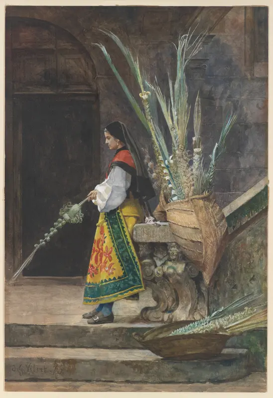 Palm Sunday in Spain Wall Art by Jean-Georges Vibert - High-Resolution Digital Print