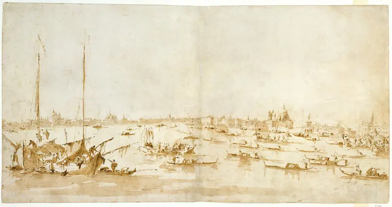 Panaromic View of the Bacino di San Marco, Looking up the Giudecca Canal Wall Art by Francesco Guardi - High-Resolution Digital Print