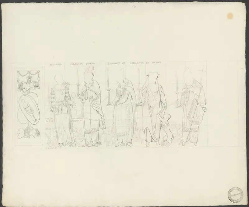 Paneel met bisschoppen en kardinaal Wall Art by anonymous - High-Resolution Digital Print