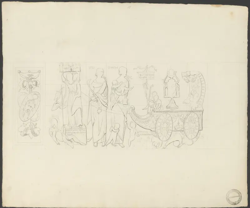 Paneel met deugden en triomfwagen Wall Art by anonymous - High-Resolution Digital Print