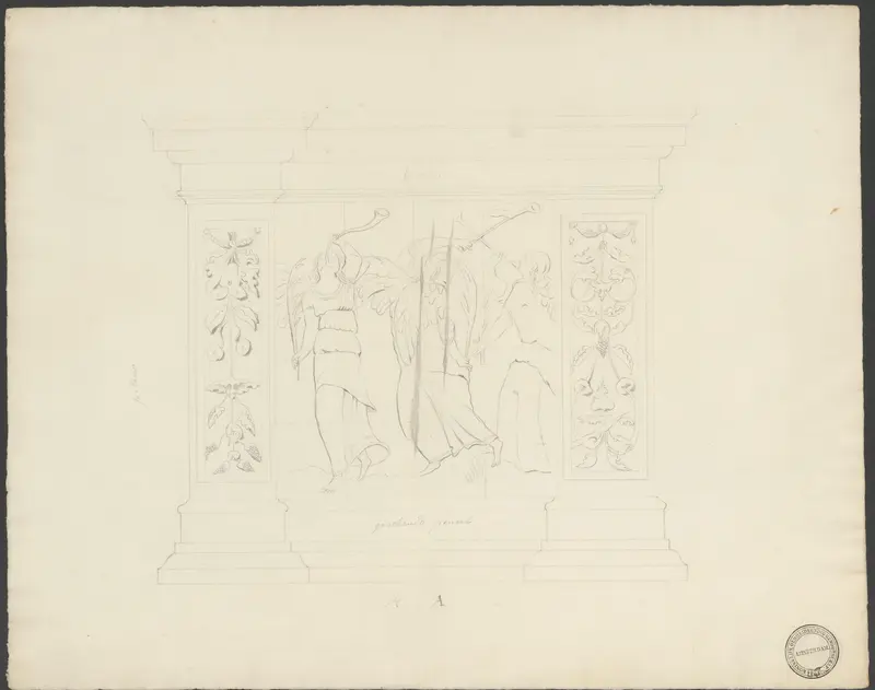 Paneel met engelen met bazuinen Wall Art by anonymous - High-Resolution Digital Print